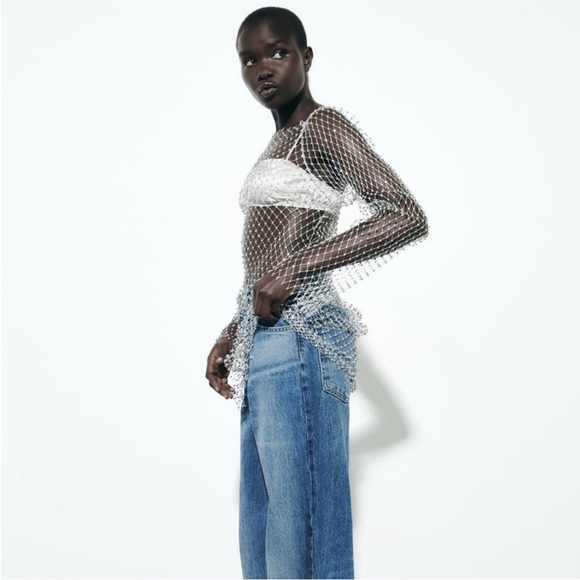 Zara JEWEL MESH DRESS - Picture 3 of 10